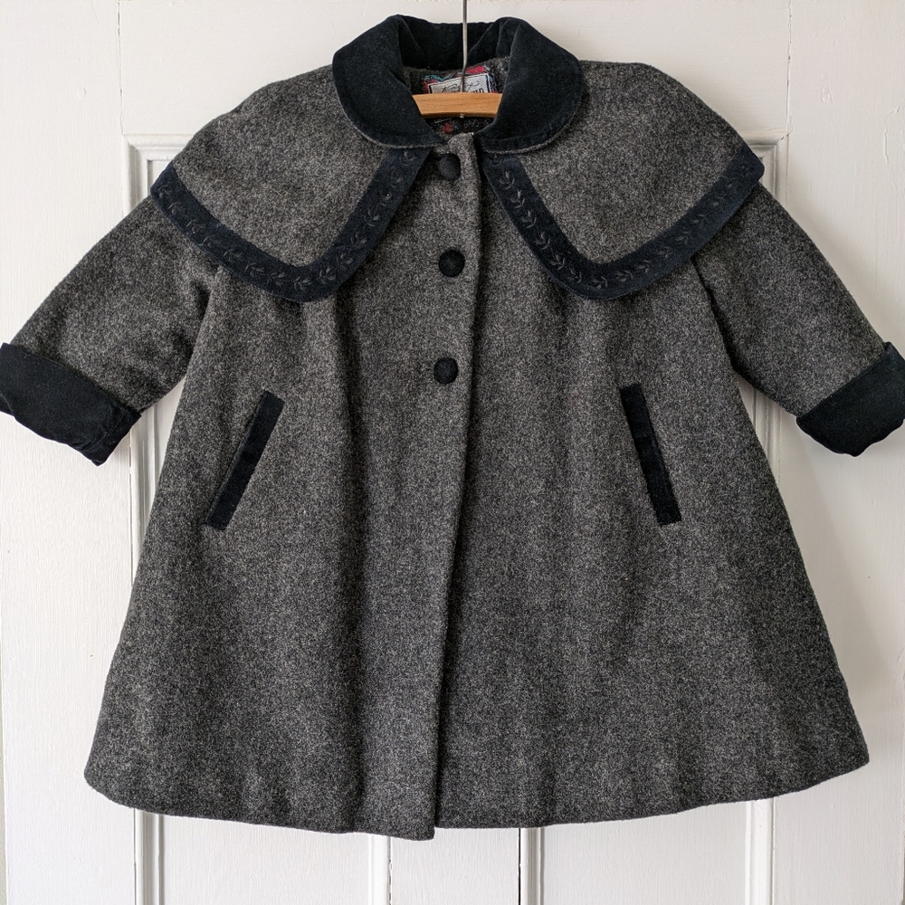 Tailored By Rothschild Wool & Velvet  Swing Coat 2T